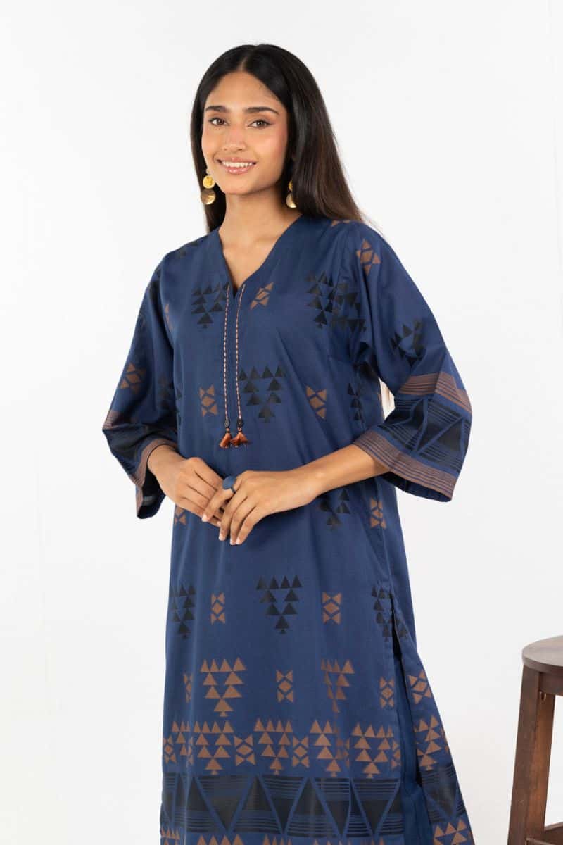 Blue Jacquard 2 Piece Ready-to-Wear Shirt - alternate view