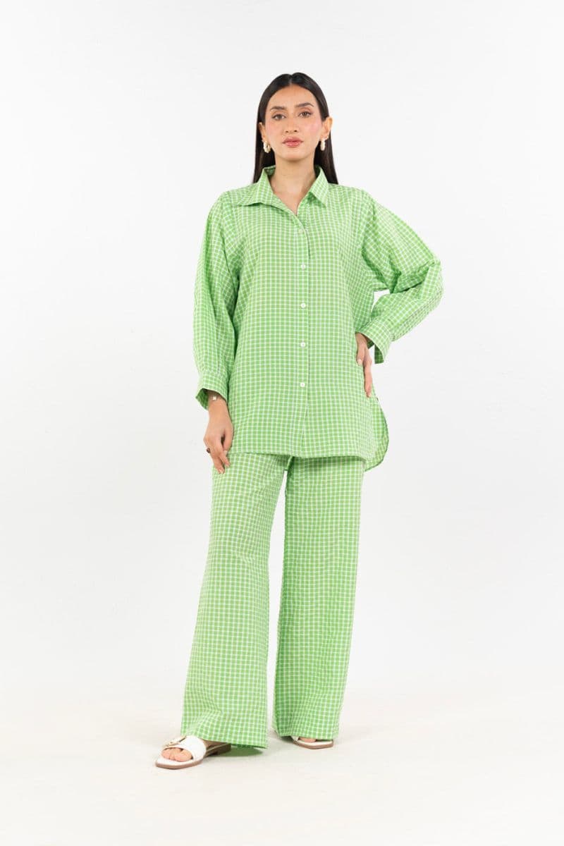 Green Yarn Dyed 2 Piece Ready-to-Wear Suit thumbnail