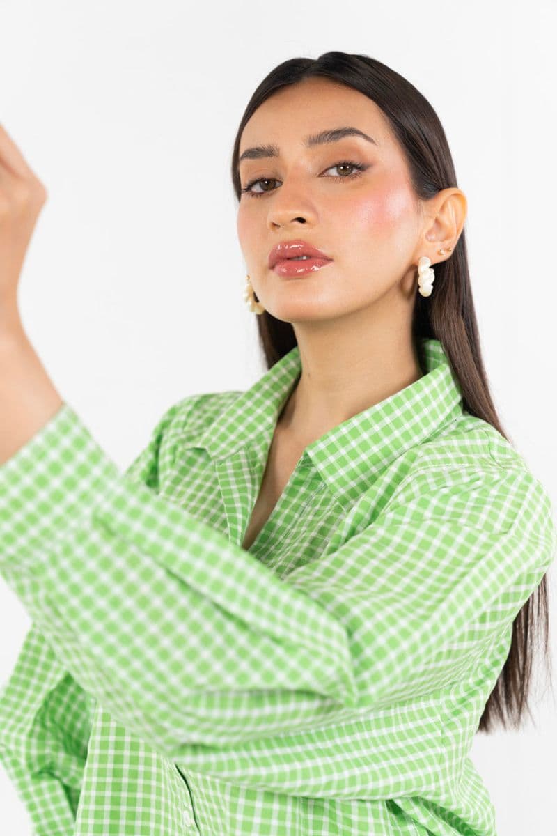 Green Yarn Dyed 2 Piece Ready-to-Wear Suit thumbnail