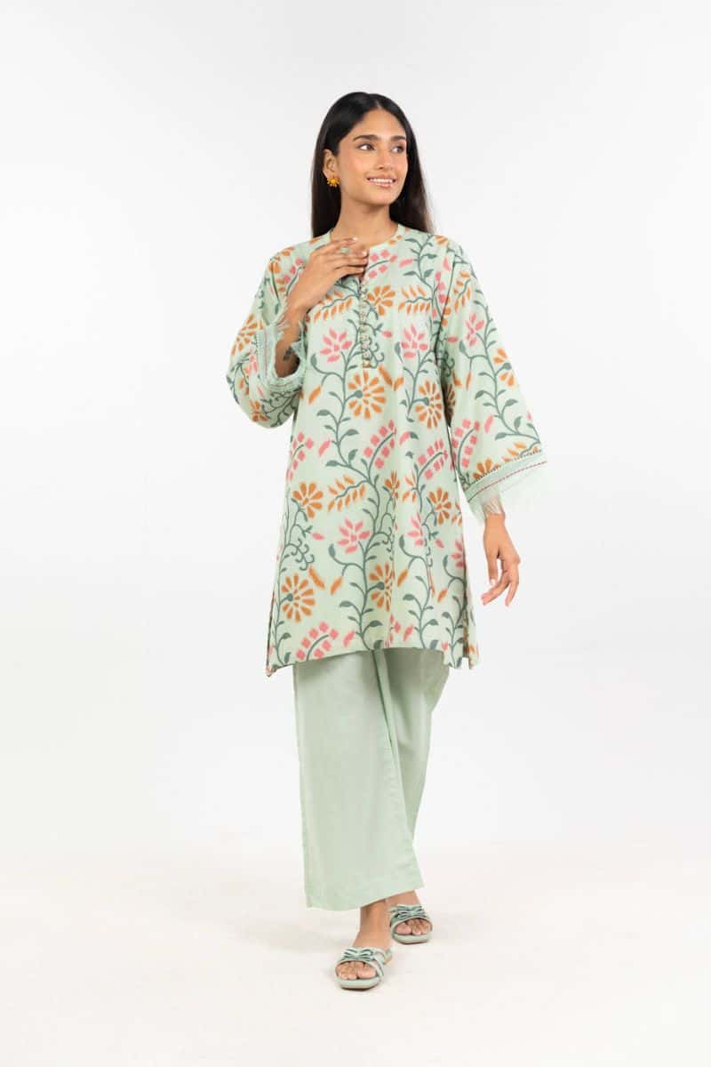 Sea Green Jacquard 2 Piece Ready-to-Wear Shirt
