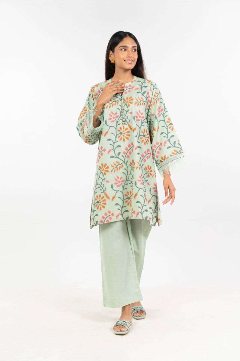 Sea Green Jacquard 2 Piece Ready-to-Wear Shirt thumbnail