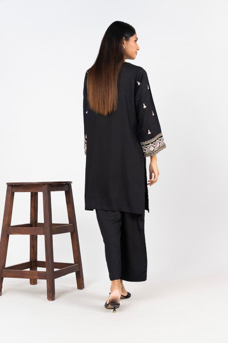 Black Embroidered Silk 2 Piece Ready-to-Wear Shirt thumbnail