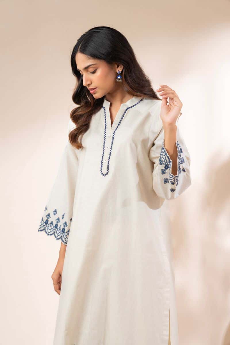 Embroidered Malai Lawn Ready-to-Wear Shirt - alternate view
