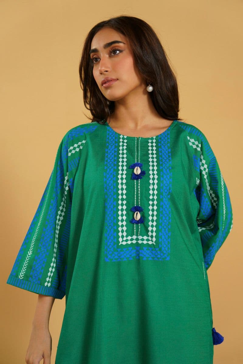 Green Printed Silk Ready-to-Wear Shirt thumbnail