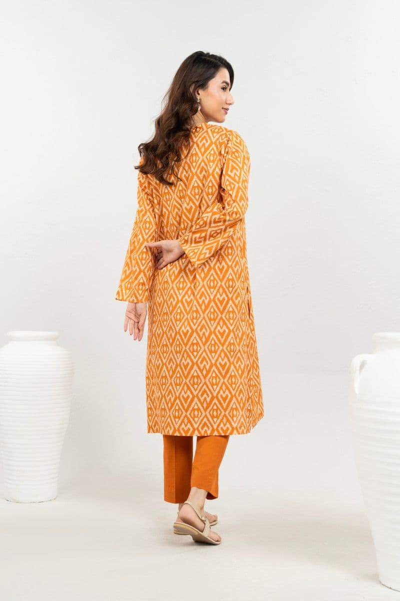 Orange Printed Cambric Ready-to-Wear Shirt thumbnail