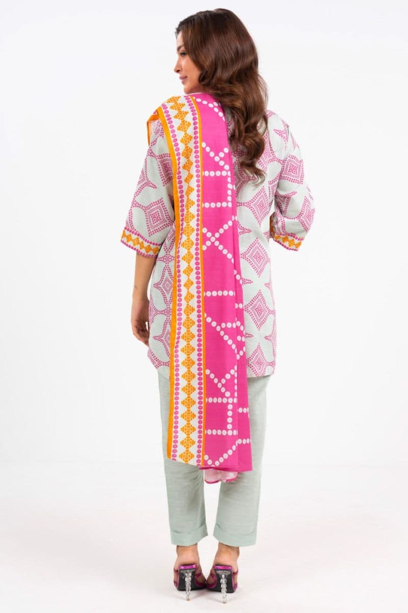 Cream Embroidered Karandi 3 Piece Unstitched Suit thumbnail