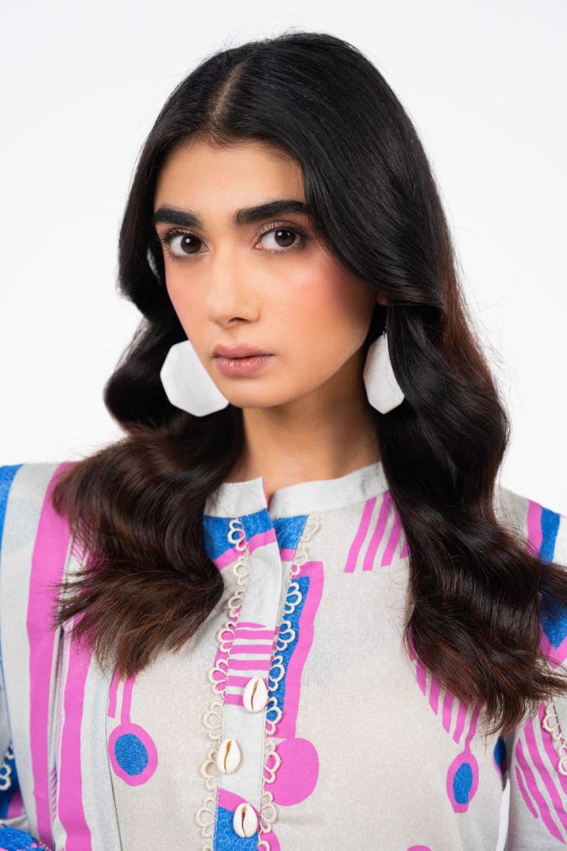 Off White Printed Karandi 3 Piece Unstitched Suit thumbnail