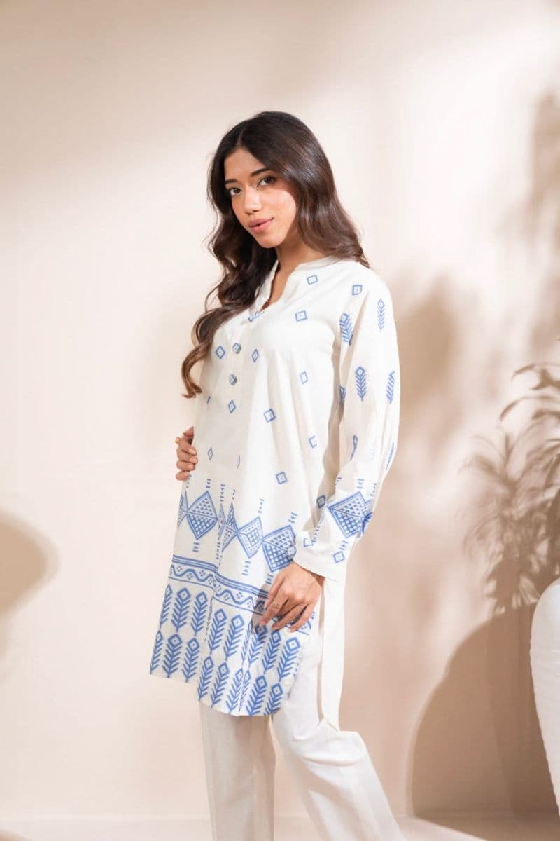 Beige Printed Jacquard Ready-to-Wear Suit thumbnail