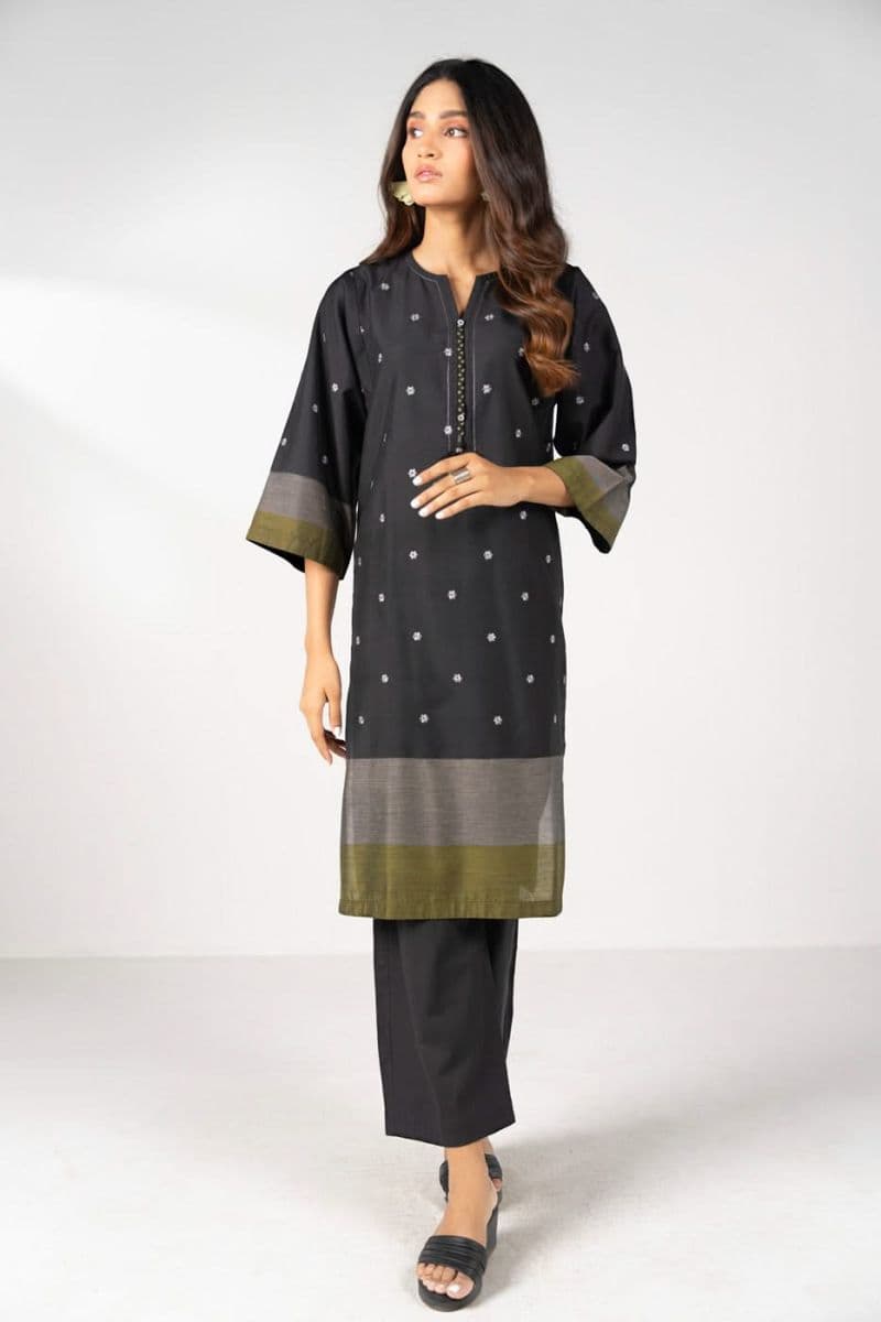 Black Embroidered Yarn Dyed 2 Piece Ready-to-Wear Shirt thumbnail