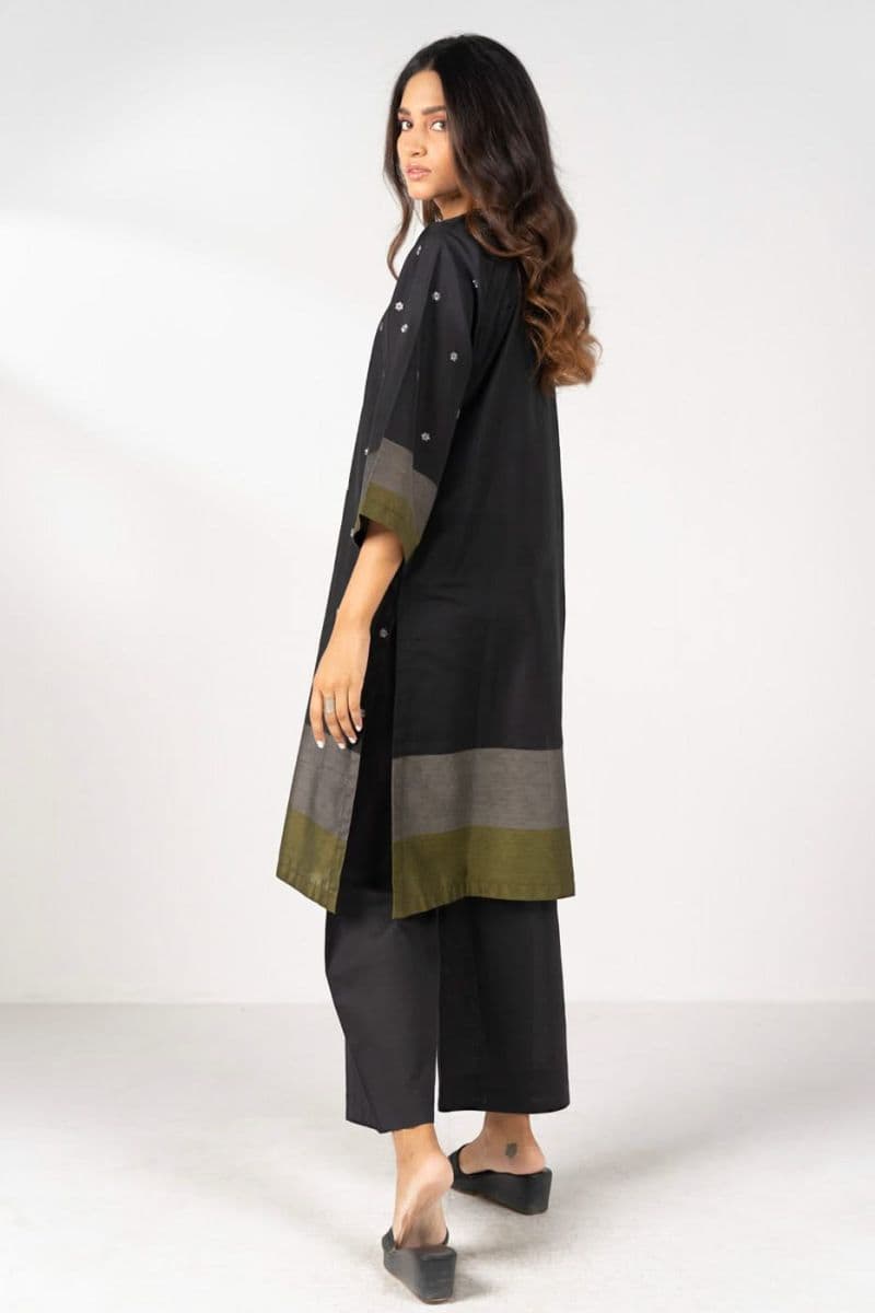 Black Embroidered Yarn Dyed 2 Piece Ready-to-Wear Shirt thumbnail