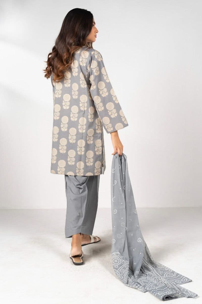 Grey Printed Lawn Ready-to-Wear Suit thumbnail