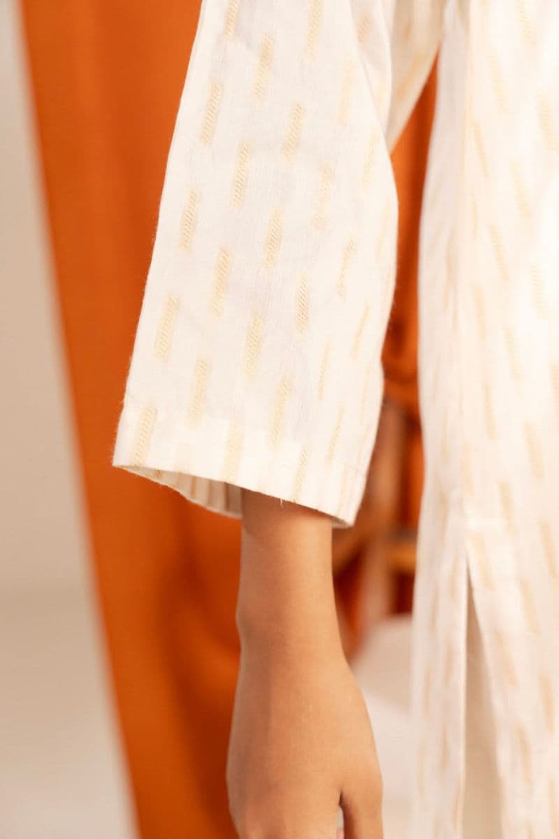 Cream Printed Jacquard 2 Piece Dupatta thumbnail