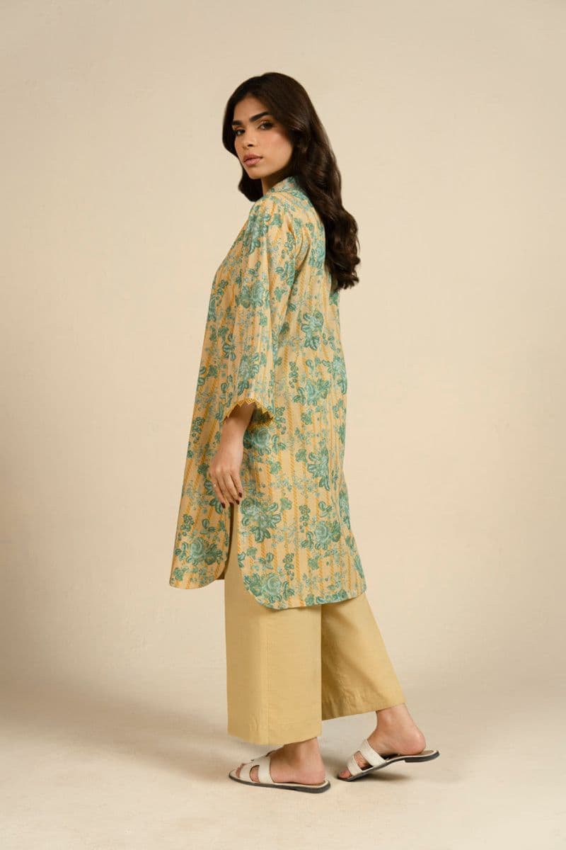 Faded Yellow Printed Lawn 1 Piece Unstitched Shirt thumbnail