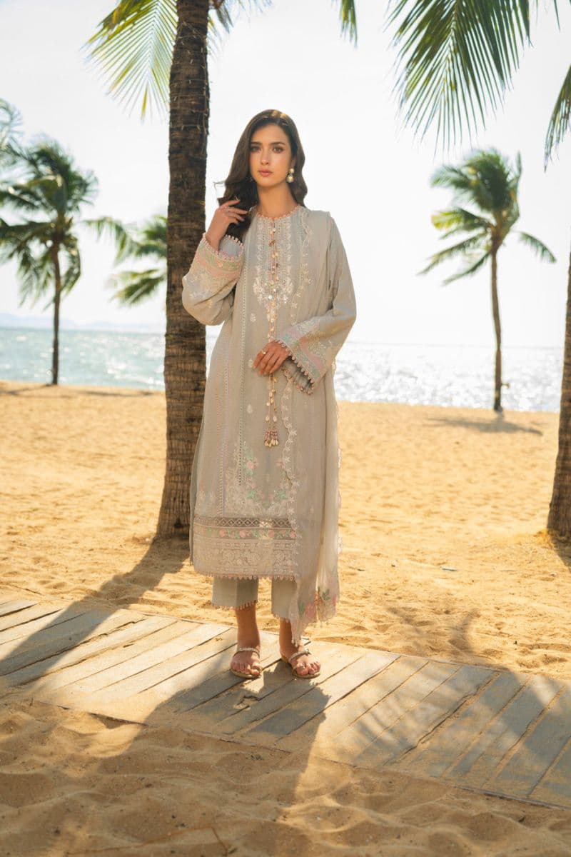 Grey Embroidered Lawn Dobby 3 Piece Unstitched Suit thumbnail