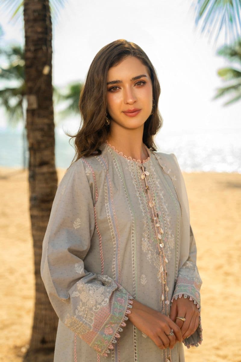 Grey Embroidered Lawn Dobby 3 Piece Unstitched Suit thumbnail
