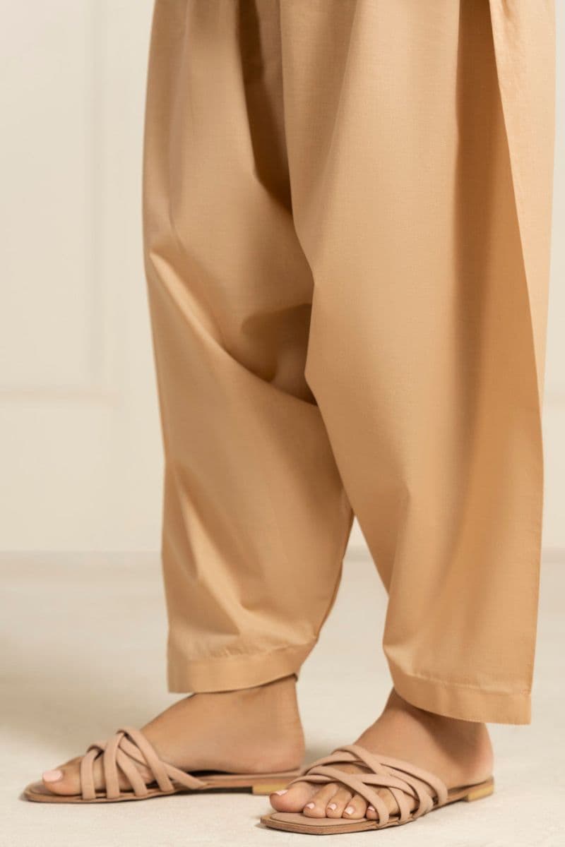 Beige Embroidered Cambric Ready-to-Wear Shalwar thumbnail