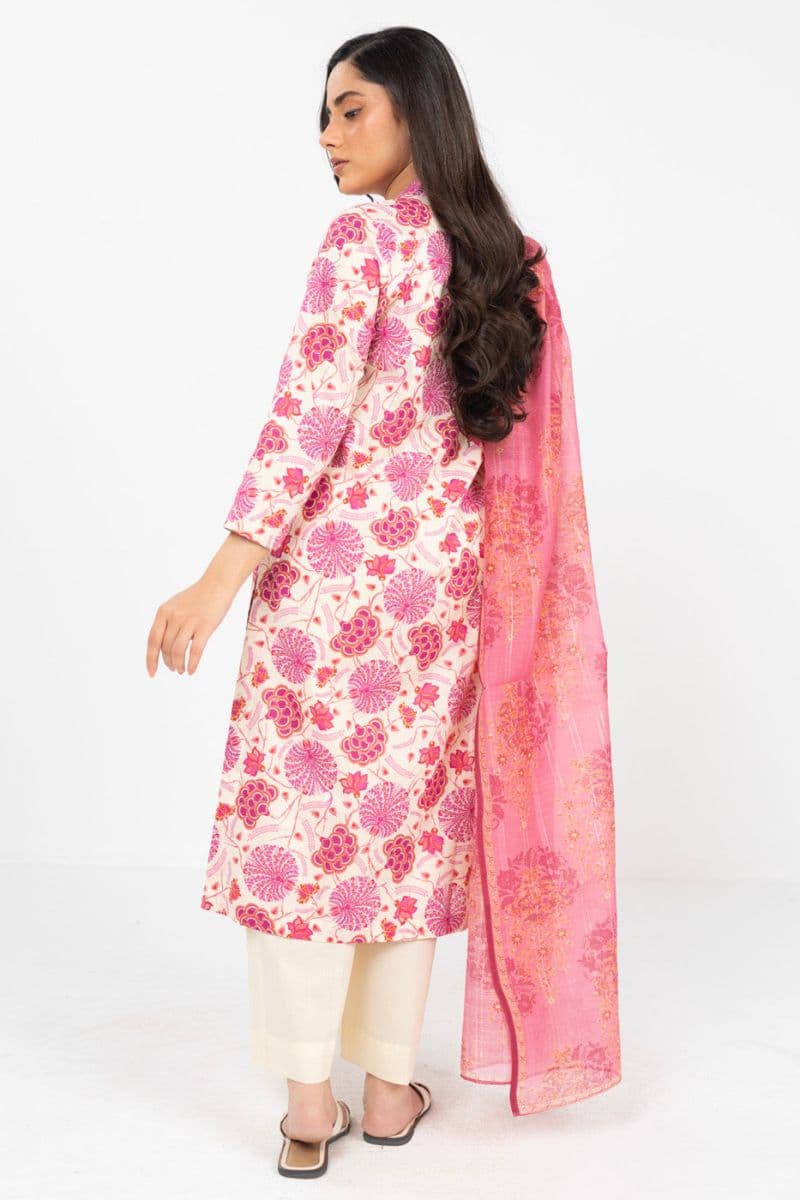 Beige/Pink Printed Cambric Ready-to-Wear Shirt thumbnail