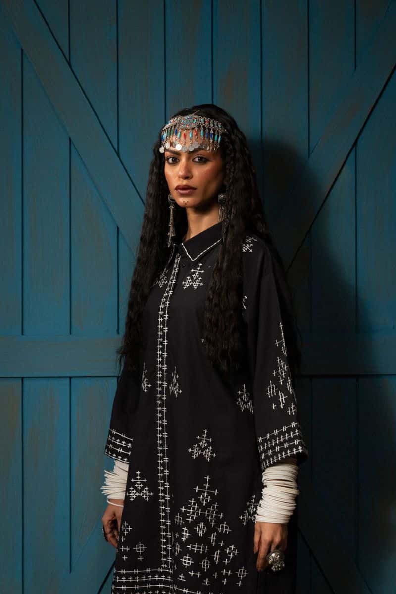 Black 2 Piece Ready-to-Wear Shirt - alternate view