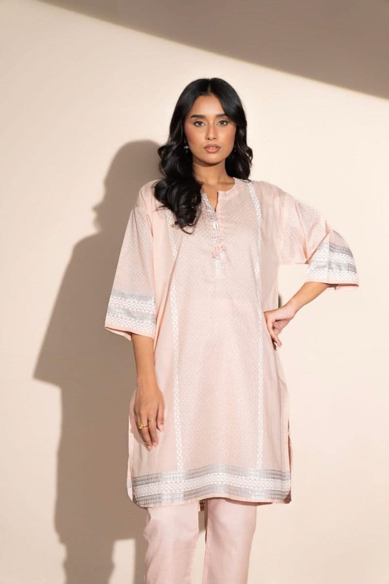 Pink Printed Cambric 2 Piece Ready-to-Wear Suit thumbnail
