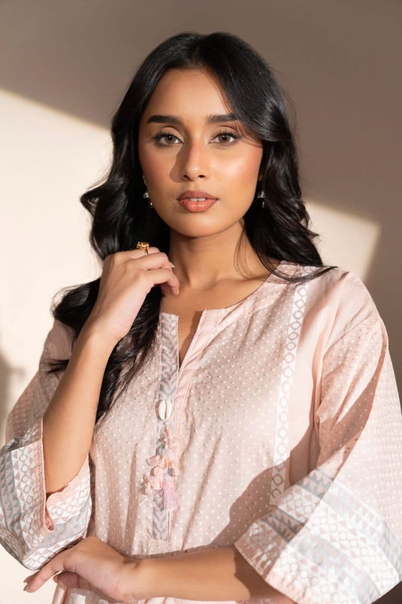 Pink Printed Cambric 2 Piece Ready-to-Wear Suit thumbnail