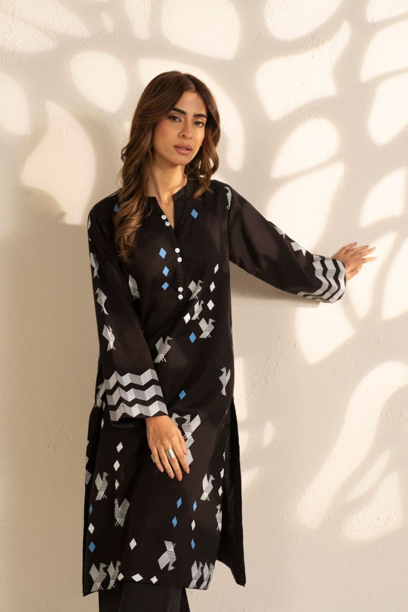 Black Printed 2 Piece Ready-to-Wear Shirt thumbnail