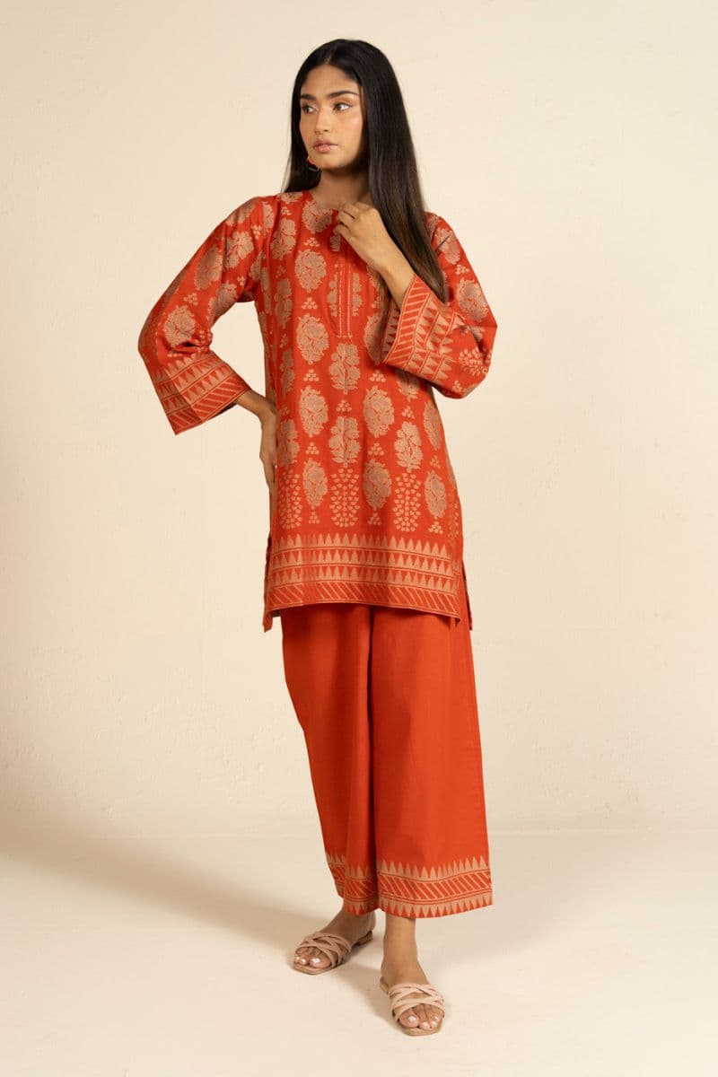 Rust Jacquard 2 Piece Ready-to-Wear Shirt thumbnail