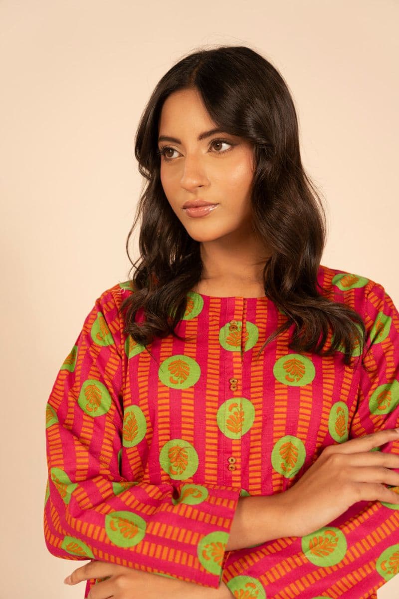 Pink Printed Khaddar Ready-to-Wear Shirt thumbnail