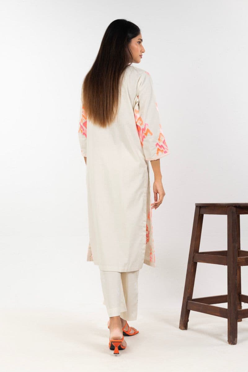 Cream Embroidered 2 Piece Ready-to-Wear Shirt thumbnail
