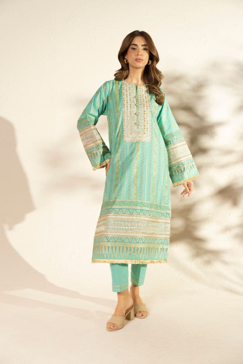 Light Blue Embroidered Lawn 2 Piece Unstitched Suit thumbnail