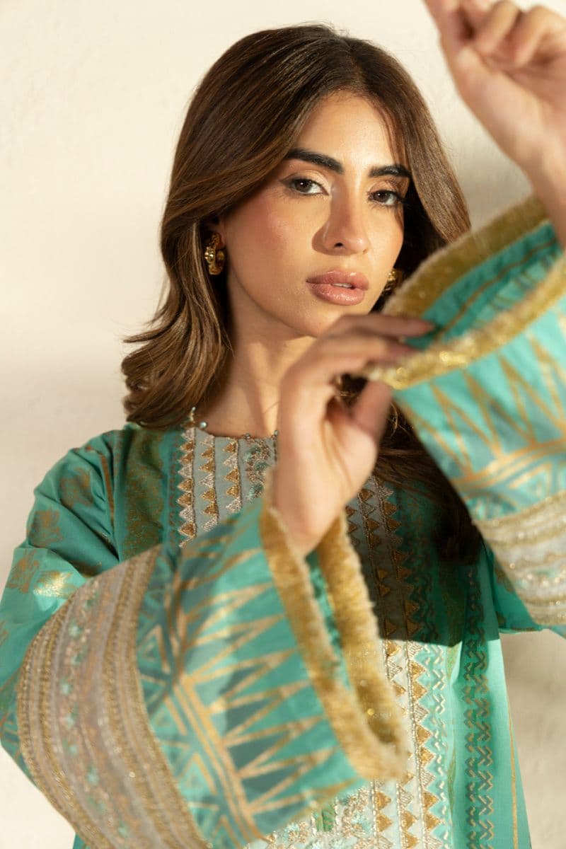 Light Blue Embroidered Lawn 2 Piece Unstitched Suit thumbnail