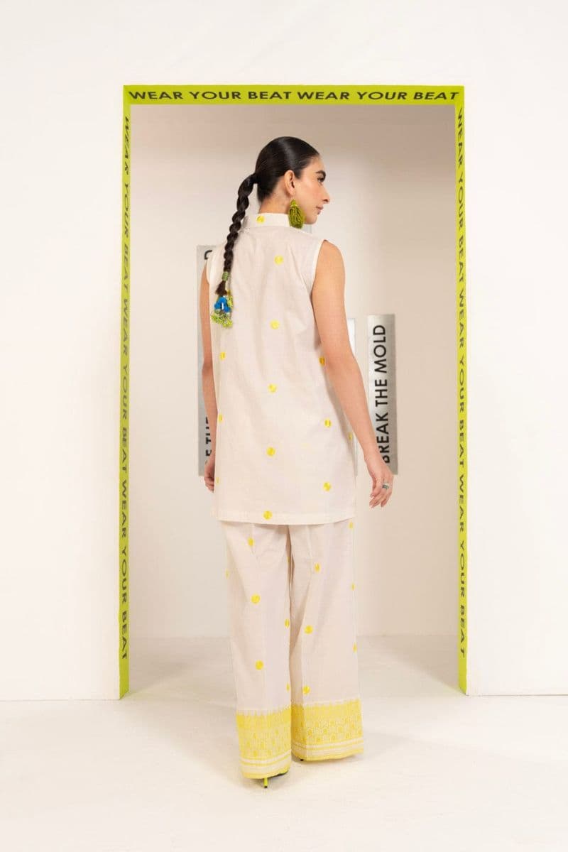 White/Yellow Ready-to-Wear Trouser thumbnail