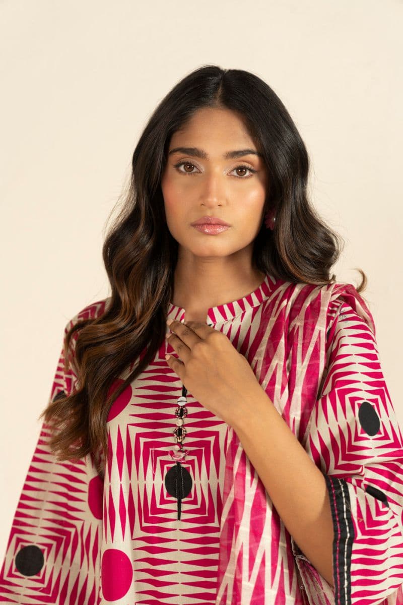 Pink Printed Cambric Dupatta thumbnail