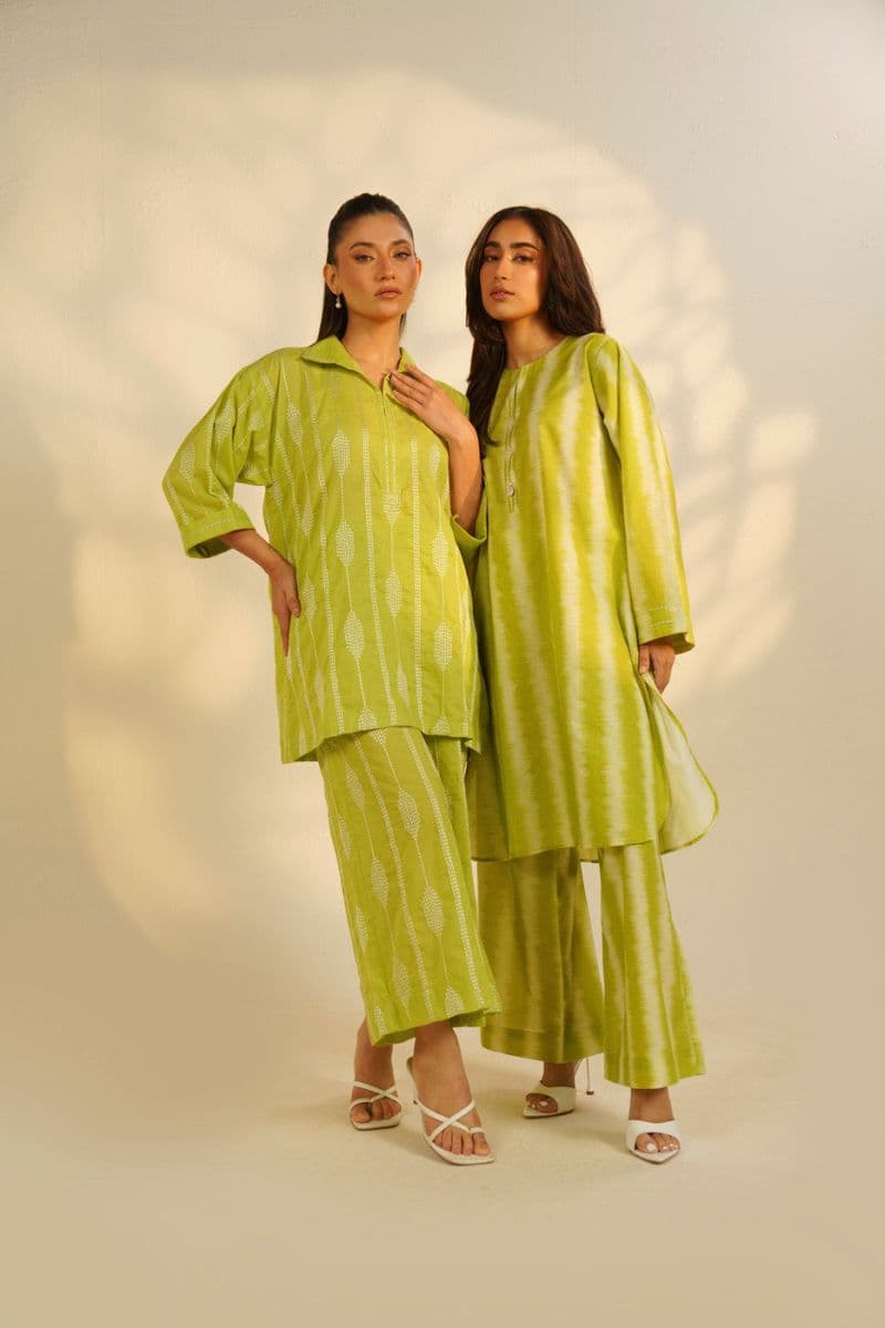 Green Embroidered Cambric Ready-to-Wear Shirt thumbnail