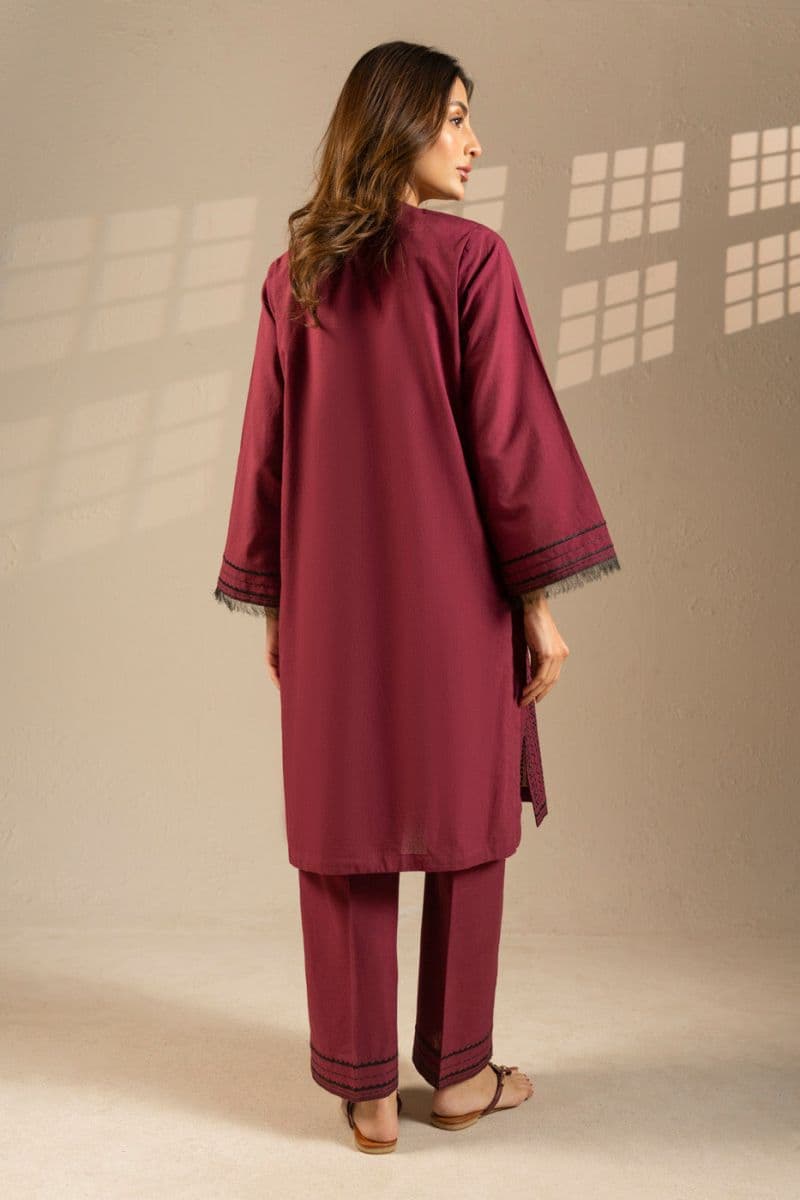 Purple Embroidered Cambric 2 Piece Ready-to-Wear Shirt thumbnail