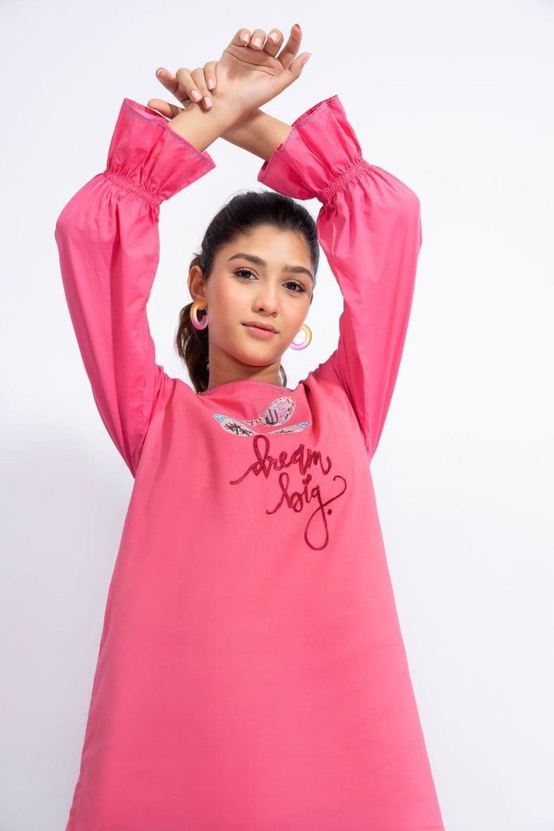 Pink Embroidered Cambric Ready-to-Wear Suit thumbnail