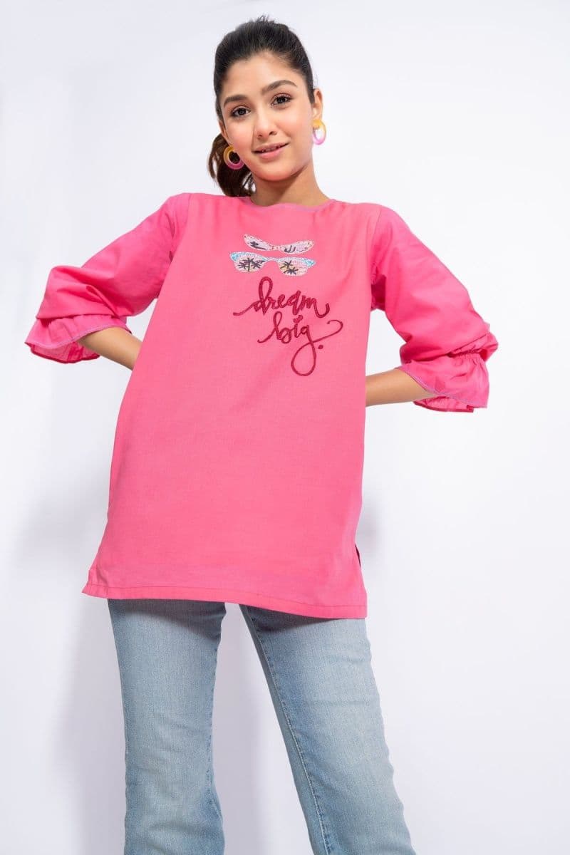 Pink Embroidered Cambric Ready-to-Wear Suit thumbnail