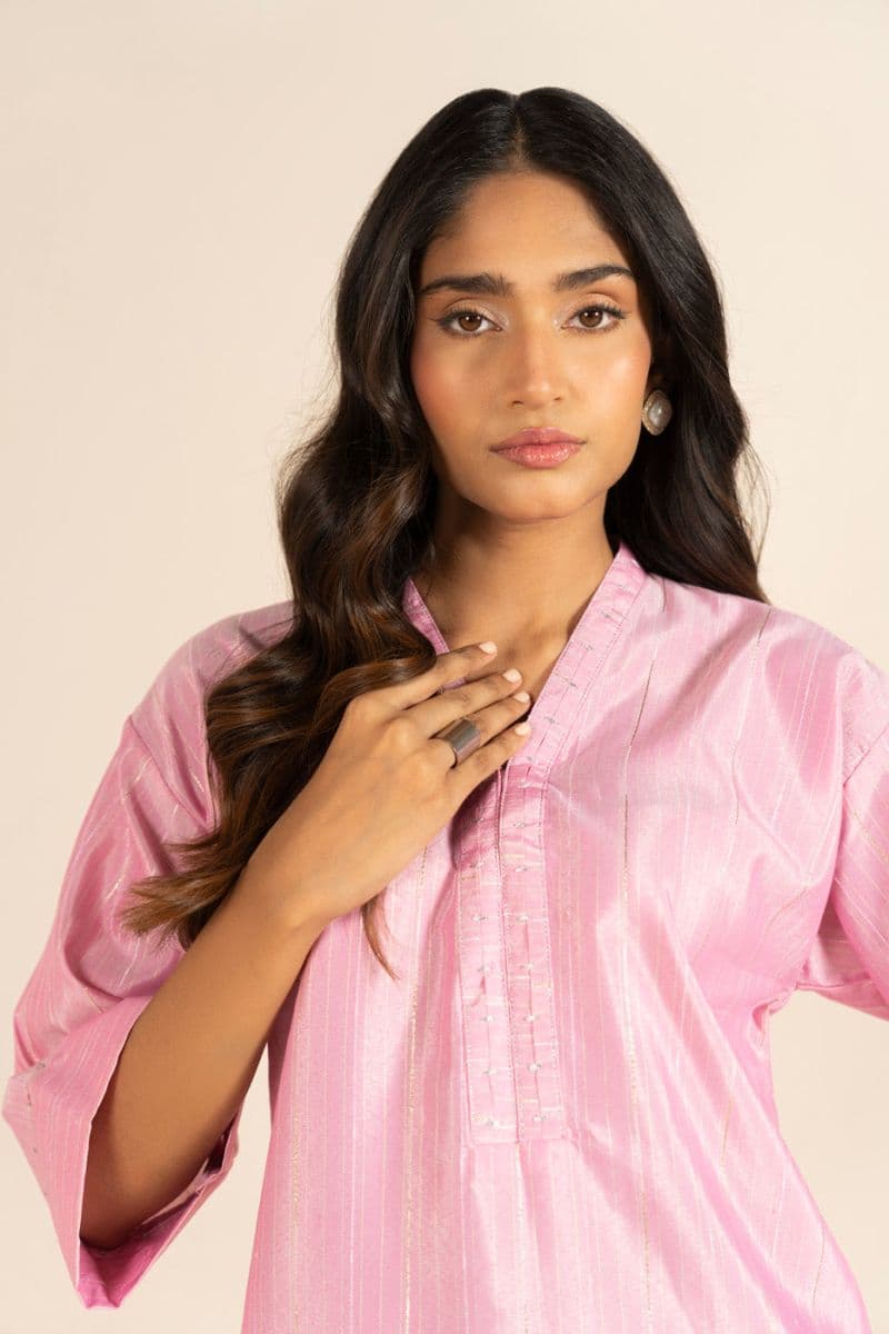 Pink Printed 2 Piece Ready-to-Wear Shirt thumbnail