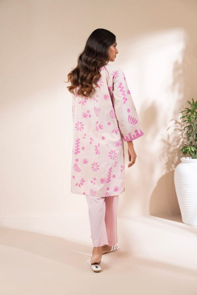 Pink Printed Yarn Dyed 2 Piece Ready-to-Wear Shirt thumbnail