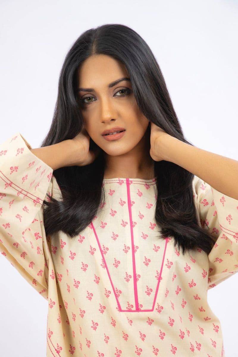 Off White Printed 2 Piece Ready-to-Wear Suit thumbnail