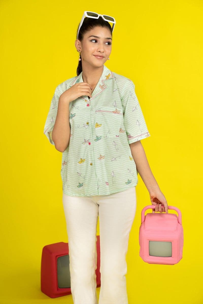 Multi Printed Cambric Ready-to-Wear Shirt thumbnail