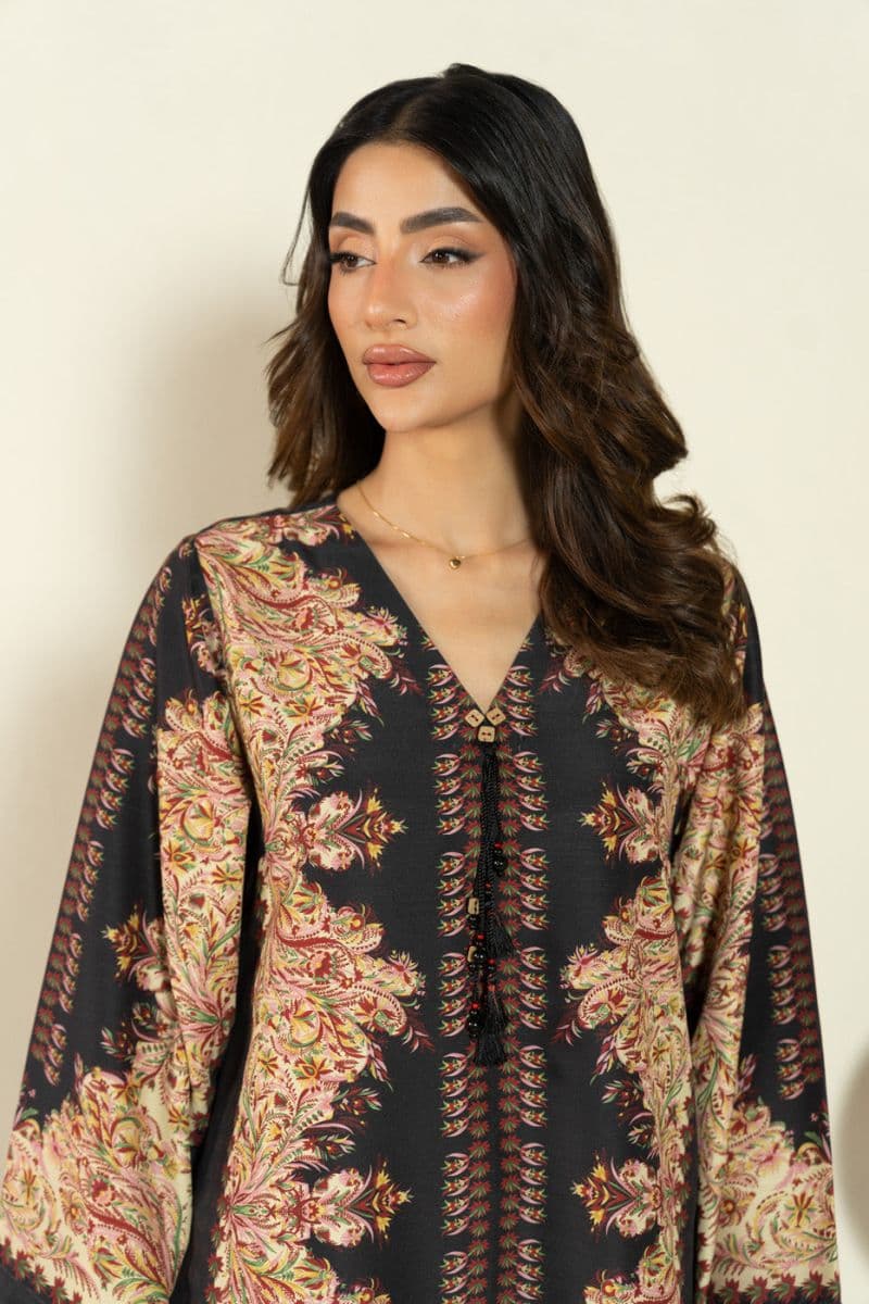 Black Printed Khaddar 2 Piece Ready-to-Wear Suit thumbnail