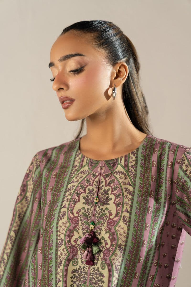 Mauve Printed Poly Khaddar 2 Piece Ready-to-Wear Suit thumbnail