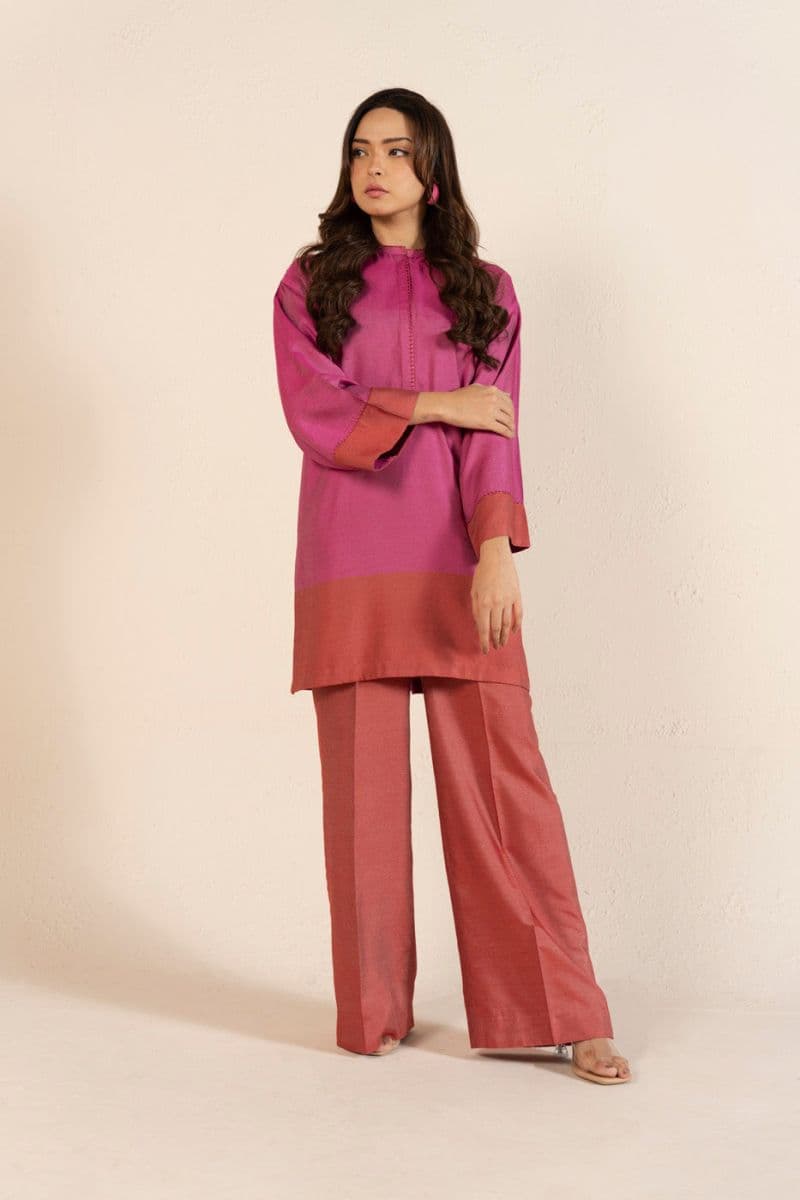 Pink/Red Yarn Dyed Stripe 2 Piece Ready-to-Wear Shirt thumbnail
