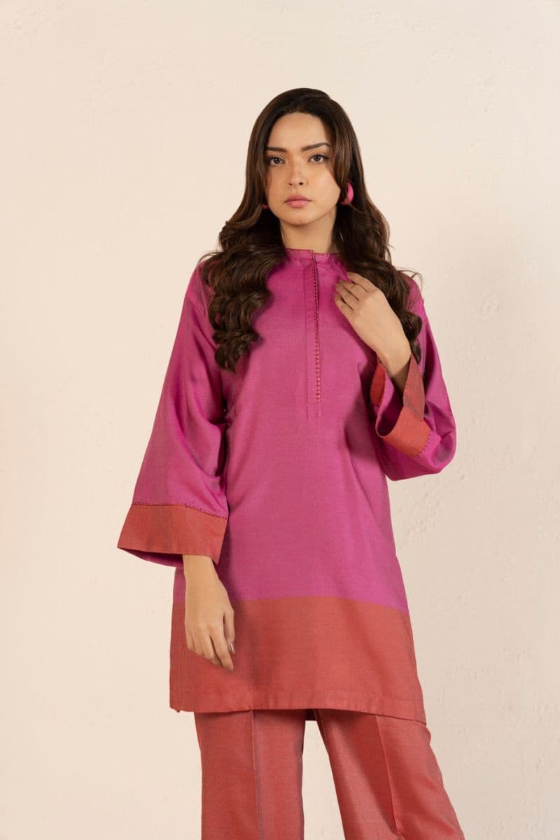 Pink/Red Yarn Dyed Stripe 2 Piece Ready-to-Wear Shirt thumbnail