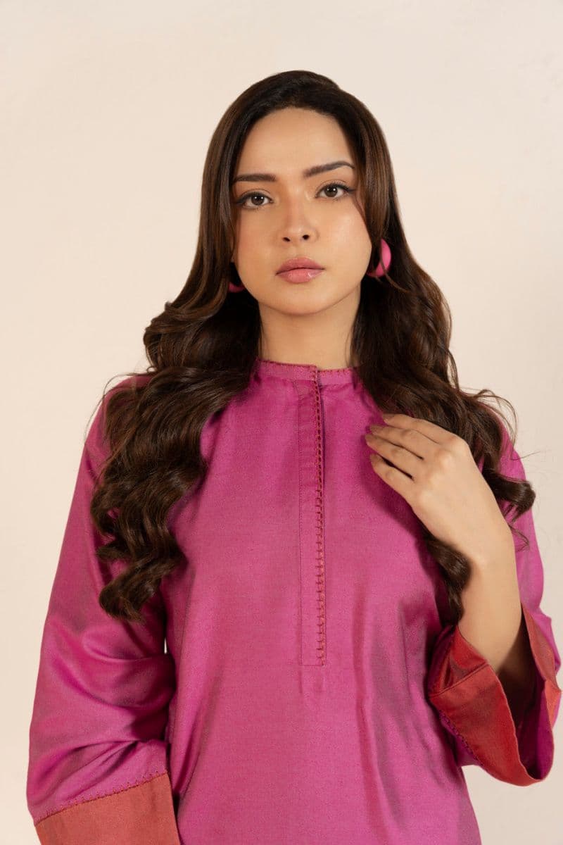 Pink/Red Yarn Dyed Stripe 2 Piece Ready-to-Wear Shirt thumbnail
