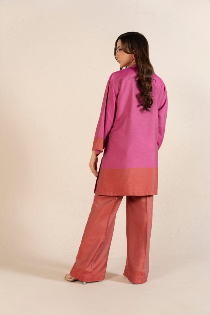 Pink/Red Yarn Dyed Stripe 2 Piece Ready-to-Wear Shirt thumbnail