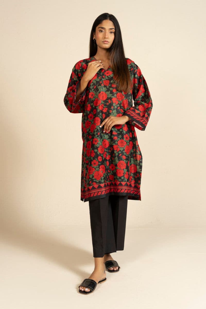 Black Printed Linen Ready-to-Wear Shirt thumbnail