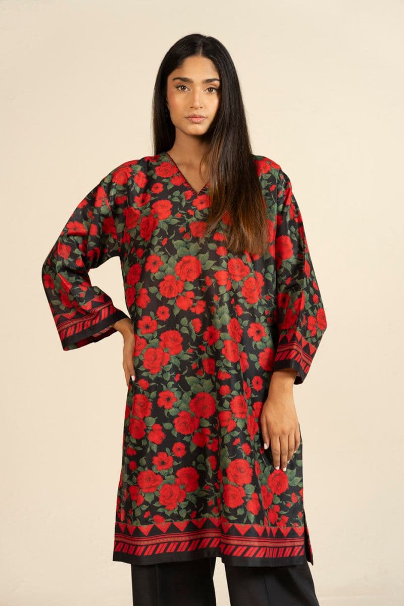 Black Printed Linen Ready-to-Wear Shirt thumbnail