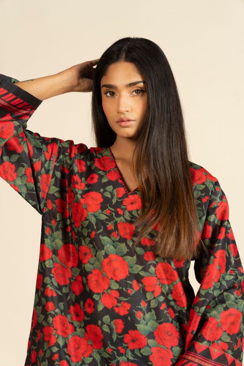 Black Printed Linen Ready-to-Wear Shirt thumbnail