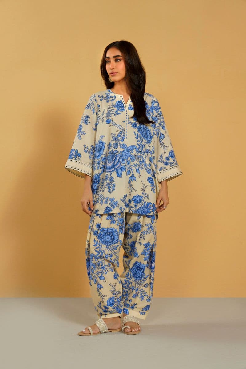 Blue Printed Lawn Ready-to-Wear Shirt thumbnail